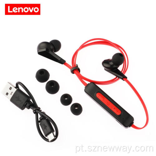 Fone de ouvido esportivo Lenovo HE01 com fita para o pescoço Fone de ouvido sem fio